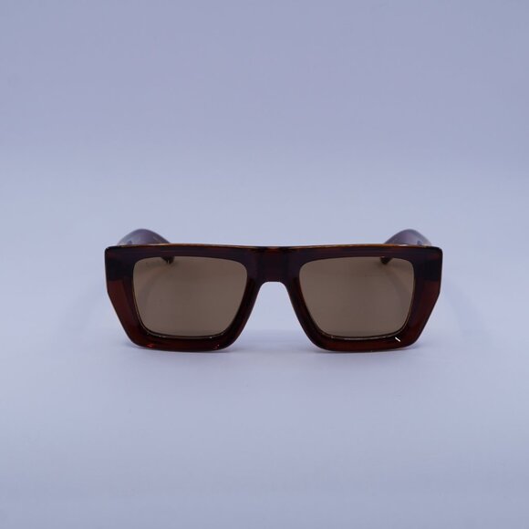 Gucci GG1723S 002 Sunglasses Transparent Brown Square Frame, Brown Lenses - Picture 3 of 12